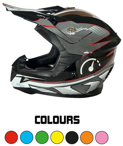 Revvi Full Face Children MOTOCROSS Helmet (47-48cm) (49-50cm) (51-52cm) (53cm)