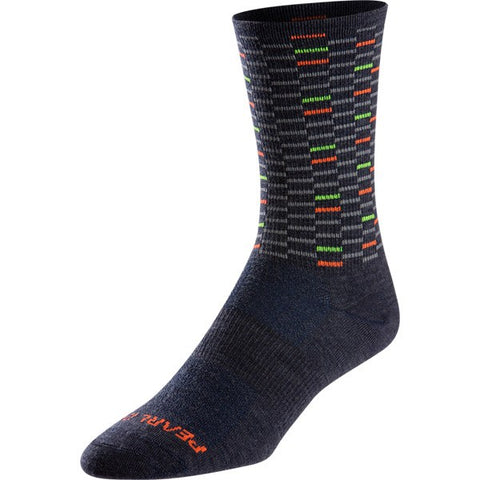 Unisex Merino Talll Socks, Navy Dash, Size M