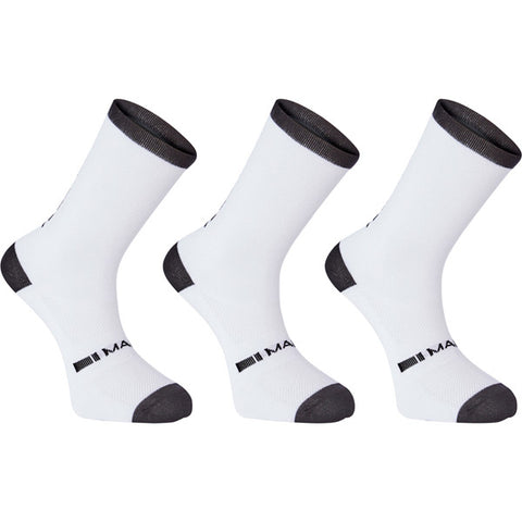 Freewheel coolmax long sock triple pack - white - medium 40-42