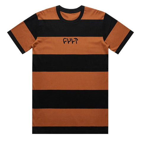 Cult Wide Stripe T-Shirt - Copper / Black | BMX