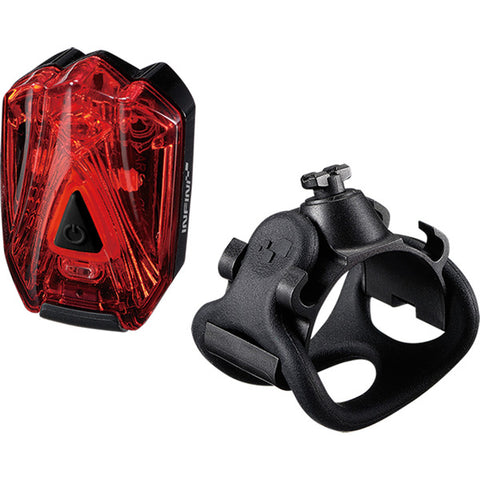 Lava super bright micro USB rear light with QR bracket black with red lens