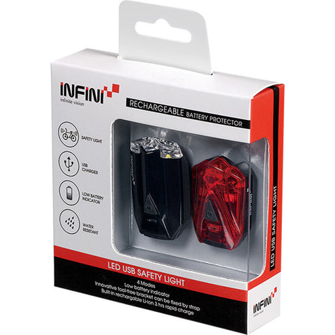 Lava twin pack micro USB front and rear lights black
