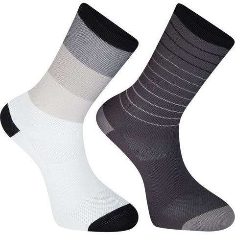Sportive long sock twin pack, stripes phantom / white medium 40-42