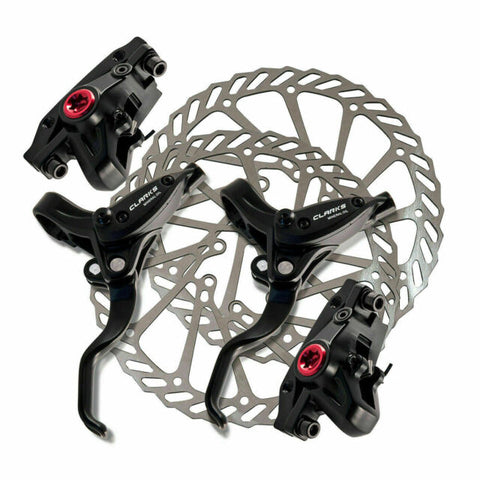 Clarks - M2 HYDRAULIC BRAKE SET 180MM FRONT (PM)(RIGHT LEVER) AND 160MM REAR (IS)(LEFT LEVER) ()