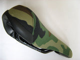 Bicycle Seat Wheelie Cruiser Commute for MTB BMX Bikes - GREEN BROWN BLACK CAMO FABRIC SADDLE