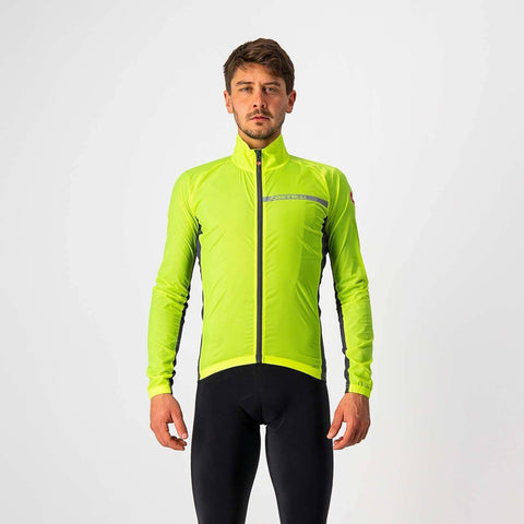 Castelli Squadra Stretch Jacket Electric Lime/Dark Grey / L