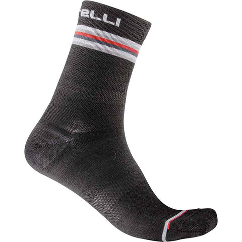 Castelli Go Women's 15 Socks Dark Grey/White/Red / S/M