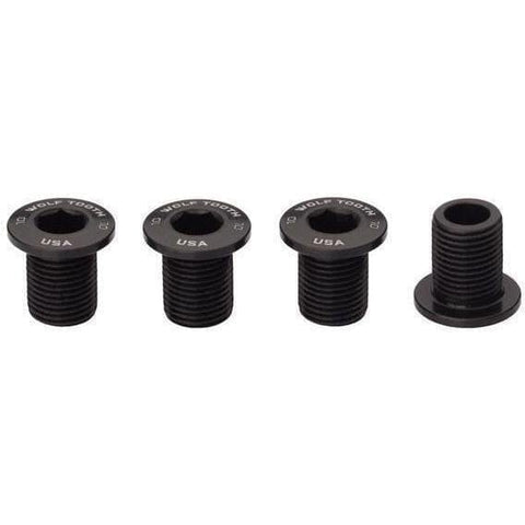 Wolf Tooth Chainring Bolts for 1x - Set of 4 Black / 10mm