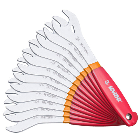 UNIOR Cone Wrench 12 Pcs Set: RED 13-28MM