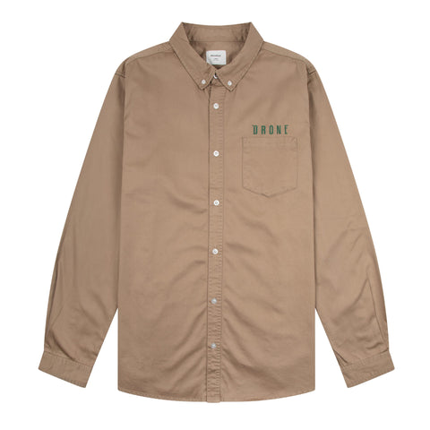 Drone Button Down Shirt - Tan - Large