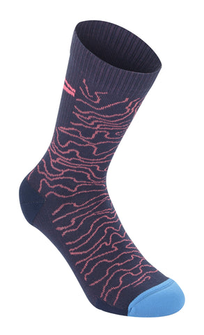 ALPINESTARS DROP SOCKS 15 DARK NAVY CORAL SIZE M
