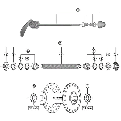 SPRE HBM475 Comp axle 108mm