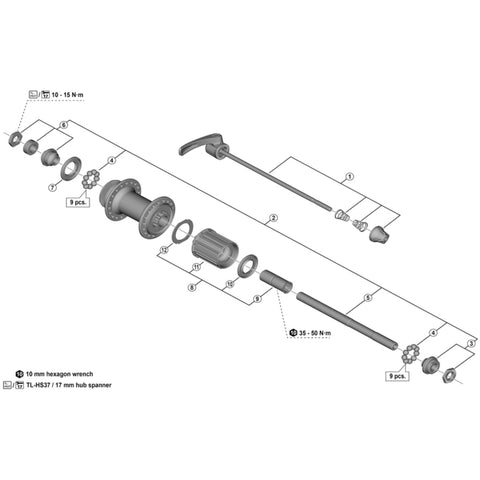 SPRE FHHG20 Comp Axle 146mm