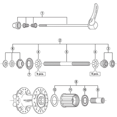 SPRE FHM756A comp axle 146mm