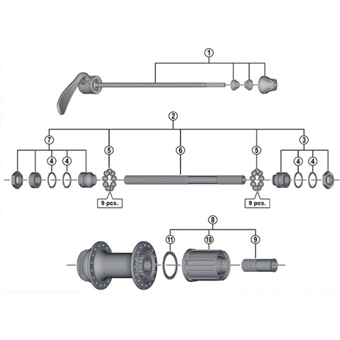 SPRE FHRM66 comp axle 146mm