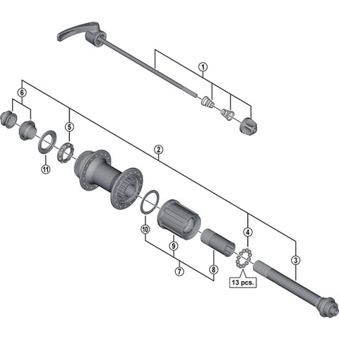SPRE FHM785 complete hub axle