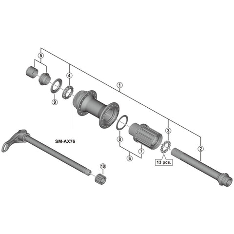 SPRE FHM788 complete hub axle