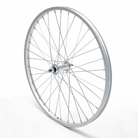 Front Wheel 24" MTB Silver Single Wall Nutted V-Brake