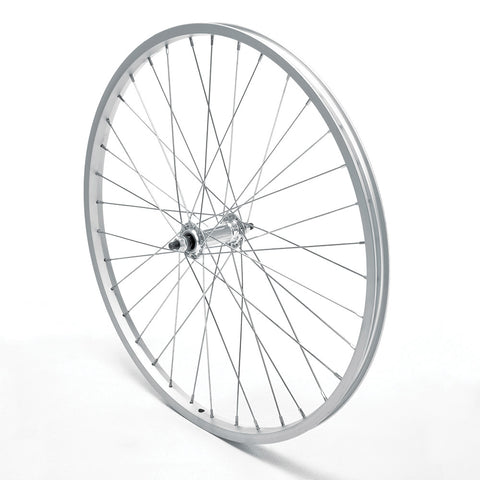 Front Wheel 26" MTB Silver Single Wall Nutted V-Brake