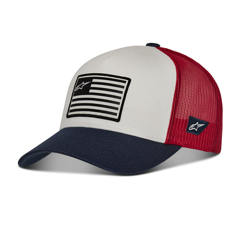 Flag Snapback Hat Wht Navy Red