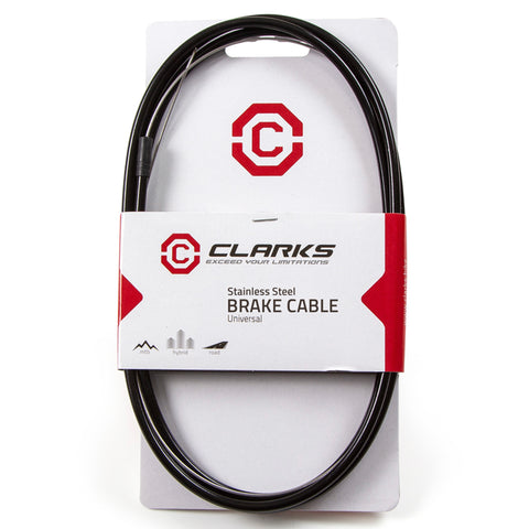 CLARKS UNIVERSAL SS BRAKE CABLE W/2P BLACK OUTER CASING: