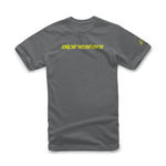 Linear Wordmark Tee Charcoal Fluo Yellow S