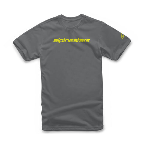 Linear Wordmark Tee Charcoal Fluo Yellow S