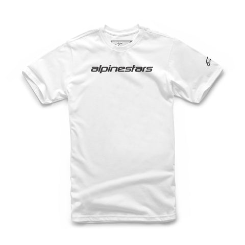 Linear Wordmark Tee White Black S