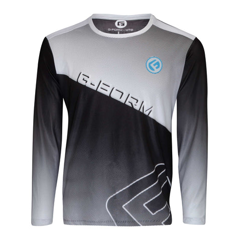 G-Form Mens LS Podium Jersey Black/Grey/White S