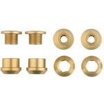 Wolf Tooth Chainring Bolts and Nuts for 1x - Set of 4 Gold / M8 x.75 x 4