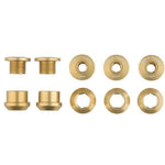 Wolf Tooth Chainring Bolts and Nuts for 1x - Set of 5 Gold / M8 x.75 x 5