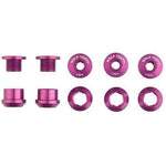 Wolf Tooth Chainring Bolts and Nuts for 1x - Set of 5 Purple / M8 x.75 x 5