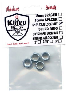 KHIRO 5/16" AXLE NYLON LOCK NUT ZINC (4pcs / pk)