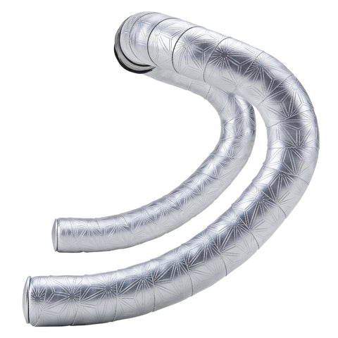 Supacaz Bling Bar Tape 2023: PLATINUM + ANO PLATINUM PLUGS
