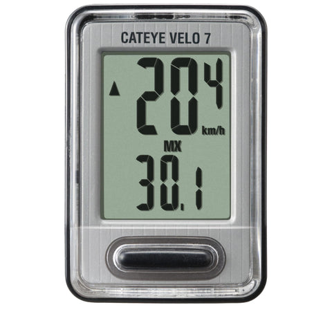 CATEYE VELO 7 WIRED CYCLE COMPUTER: GREY