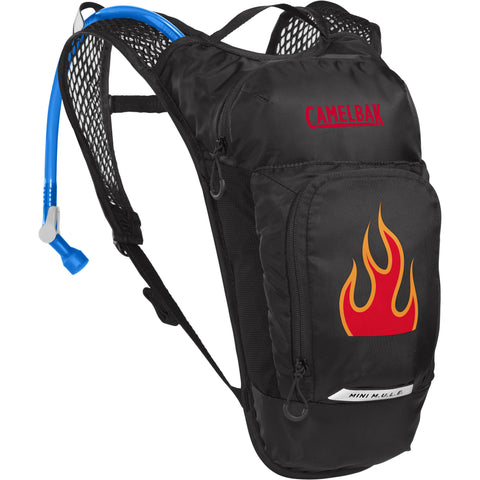 CamelBak Kids' Mini M.U.L.E. Hydration Pack 3L with 1.5L Reservoir: BLACK/FLAMES 3L