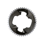 SRAM CHAIN RING ROAD 107BCD 2X12 FORCE WITH COVER PLATE: POLAR GREY 12SPD 48T