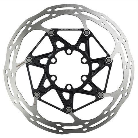 SRAM Rotor Centerline 2 Piece (Includes Steel Rotor Bolts) Rounded - 6 bolt: BLACK 160MM