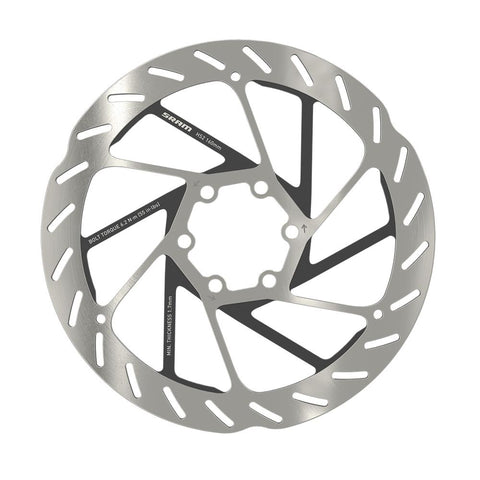 SRAM ROTOR - HS2 6-BOLT (INCLUDES STEEL ROTOR BOLTS) ROUNDED:  160MM