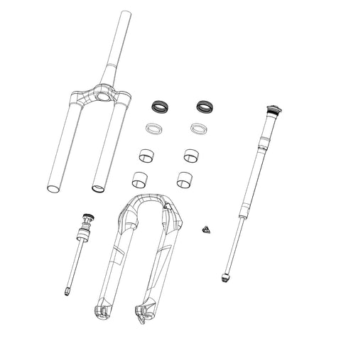 Rockshox Spare - Fork Lower Leg - (Foil Decals Included) 700C Diffusion Black - Rudy XPLRBase/Ultimate A1 (2022):