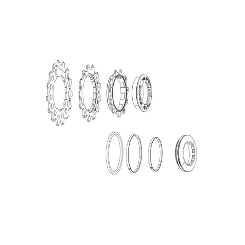 SRAM Cassette Stealth Ring Set XG1290 Red E1 (Include 1 Damperings Of Each Size):  10-36T