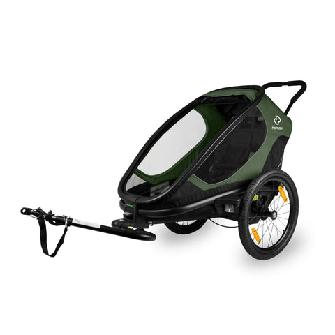 Hamax Outback One Child Bike Trailer: GREEN/BLACK SINGLE