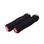 SRAM LOCKING GRIPS CONTOUR FOAM 129MM BLACK WITH SINGLE BLACK CLAMP AND END PLUGS: