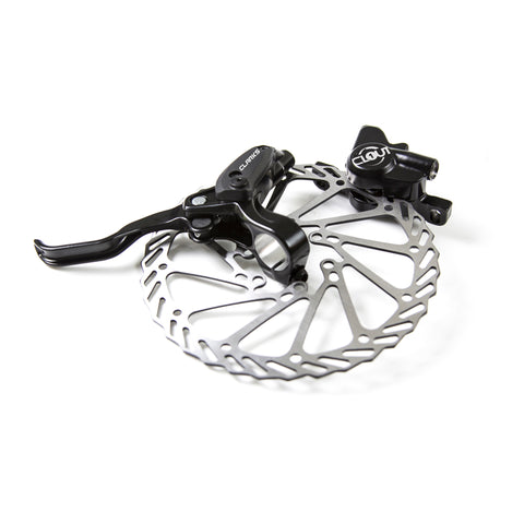 Clarks CLOUT Two Piston Hydraulic Brakes Front and Rear F160/R160 - IS Mount: BLACK