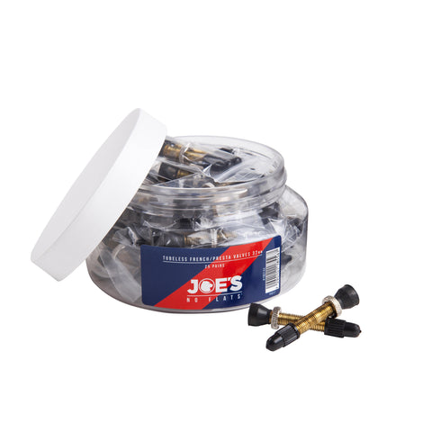 Joe's No Flats Tubeless Presta Valves (Jar 25 Pairs):  40MM