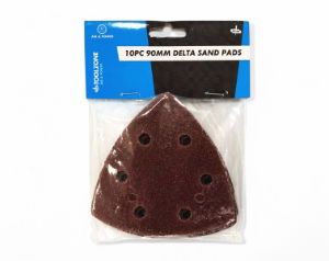 10PC 90MM HOOK AND LOOP DELTA SAND PADS
