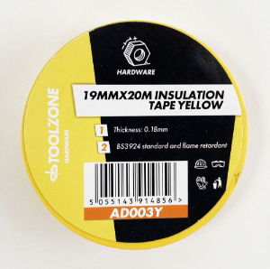 TZ YELLOW PVC INSULATION TAPE 19MM X 20M