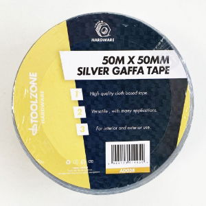 TOOLZONE 50M X 50MM SILVER GAFFA TAPE