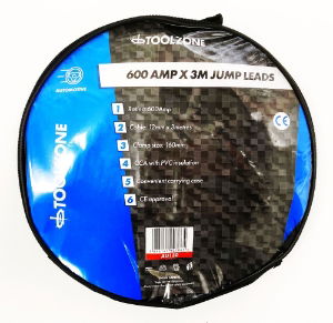 TOOLZONE 600AMP JUMP LEADS IN ZIP CASE