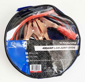 TOOLZONE 400AMP JUMP LEADS IN CASE